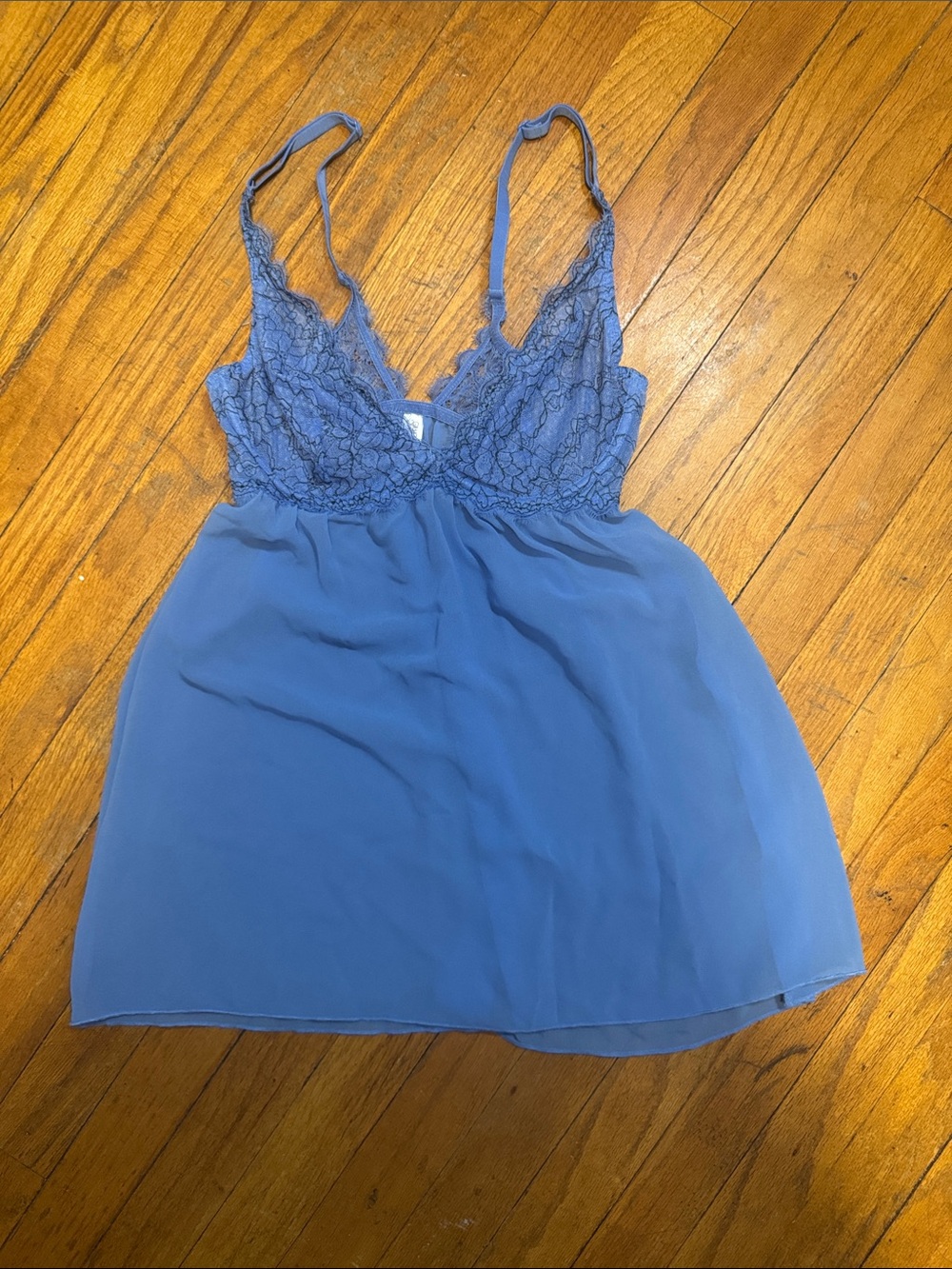 Gilligan & O'Malley Blue Lace-Top Chemise